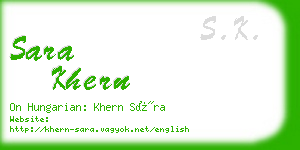 sara khern business card